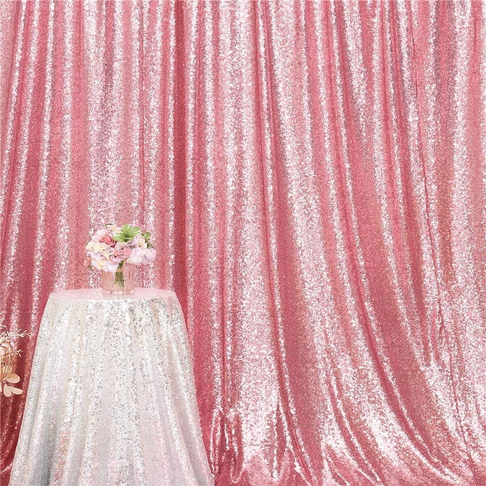 Eternal Beauty Fuchsia Pink Sequin Backdrop, 20x10 Ft Glitter Background Curtains for Shimmer