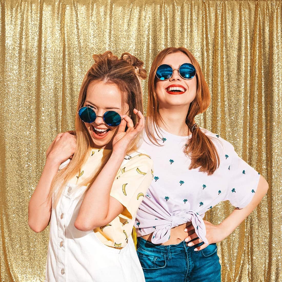 Poise3EHome Gold Sequin Backdrop, 20Ft x 10Ft Glitter Photography Background Curtains for Party