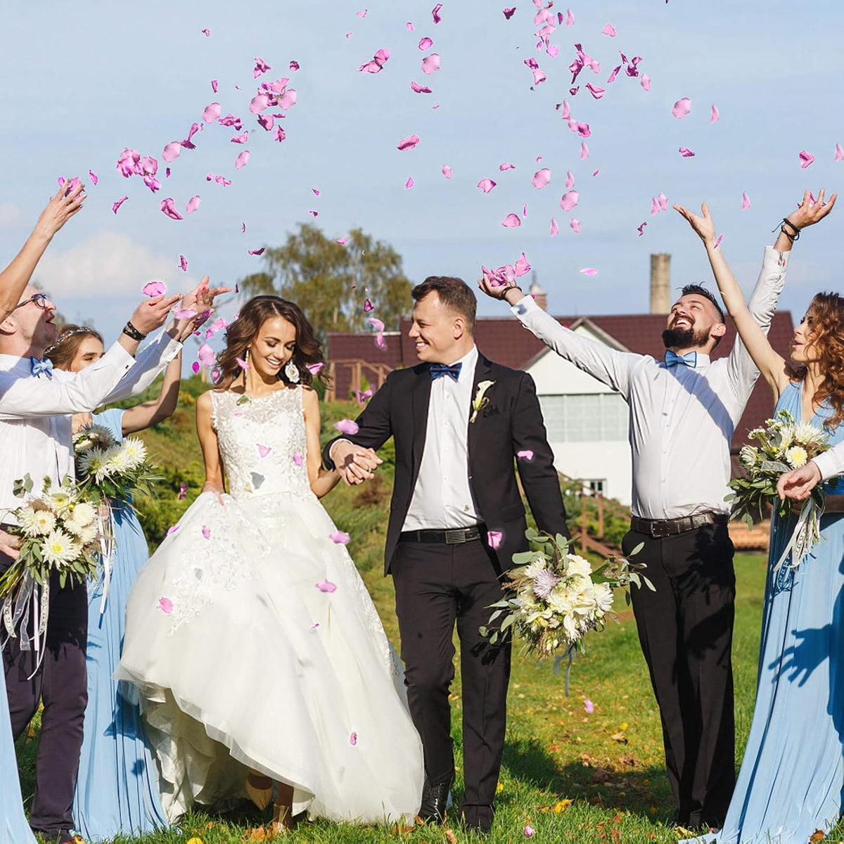 300pcs Silk Rose Petals Pink Artificial Flower Petals for Wedding Flower Girl Basket Table