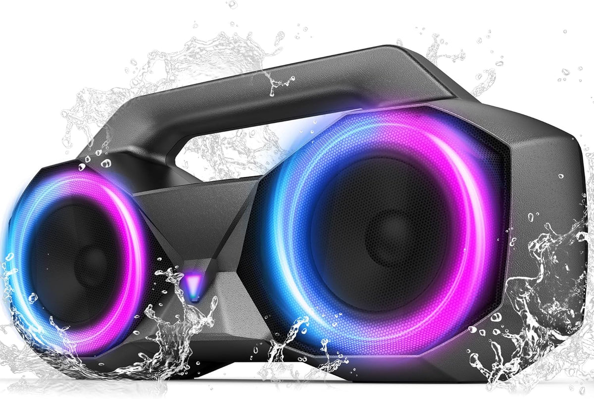 KMAG Bluetooth Speaker Wireless, 80W Loud Speaker with Deeper Bass, IPX7 Waterproof, 20H Playtime