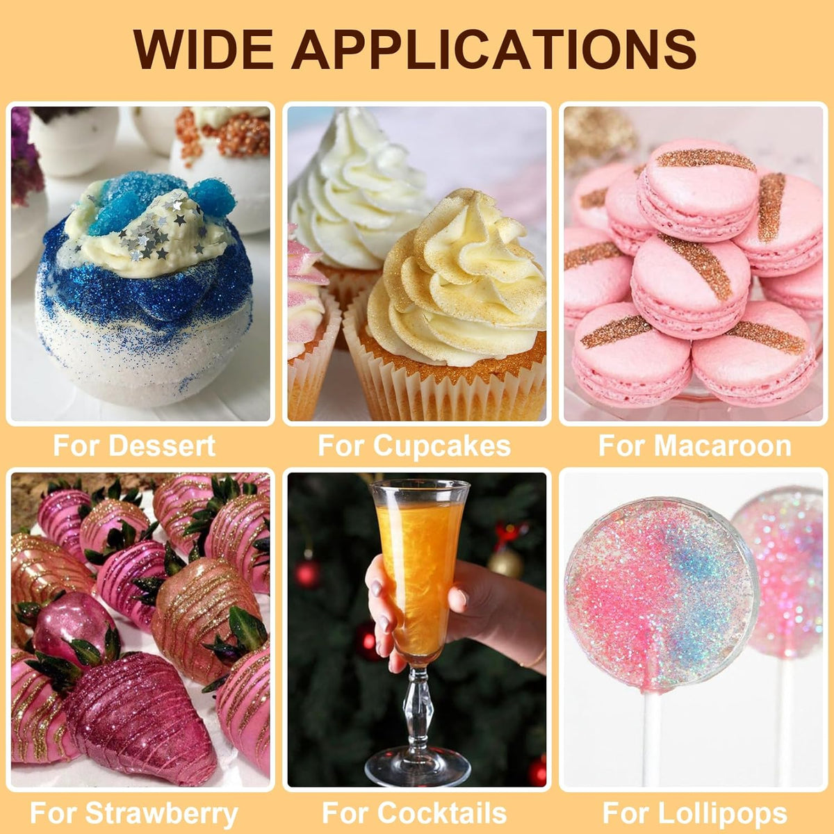 Rose Gold Edible Glitter - 15g Food Grade Luster Dust Powder, Cake Decorating Sprinkle Glimmery