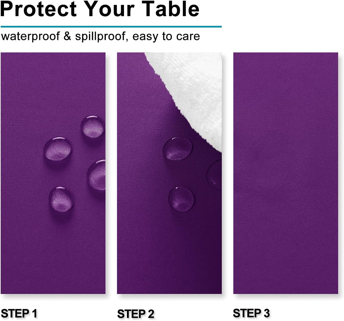 Hiasan Waterproof Tablecloth Rectangle - Washable Fabric Table Cloth for Dining Room Kitchen