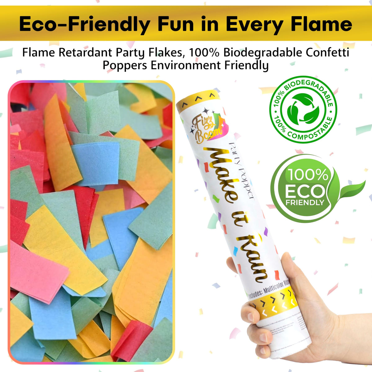 6 Pack Biodegradable Confetti Poppers for Weddings & Parties