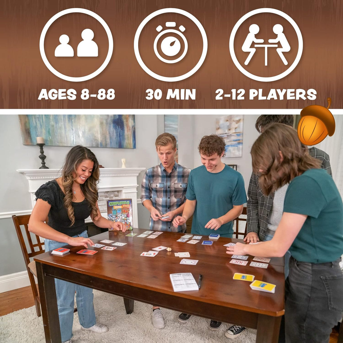 Squirrel Products Completely Nuts Fast Paced Party Game, Card Game for 2-12 Players Ages 8 and Up