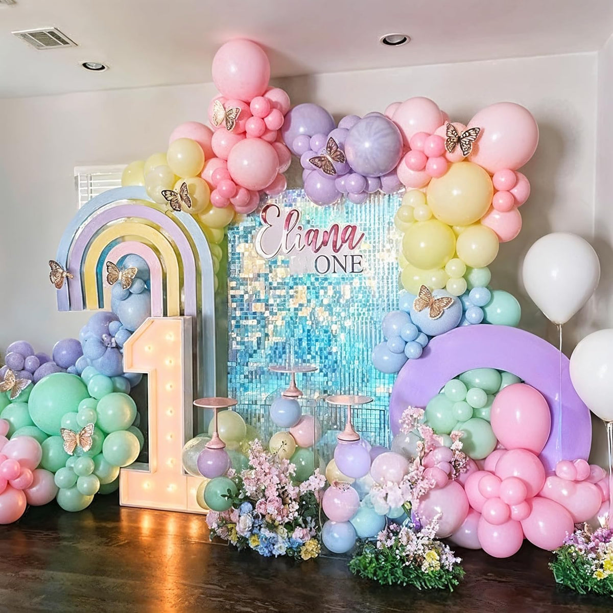 Pastel Balloons, 60PCS Macaron Pink Purple Blue Latex Balloon, Pastel Color Ice Cream Balloon for