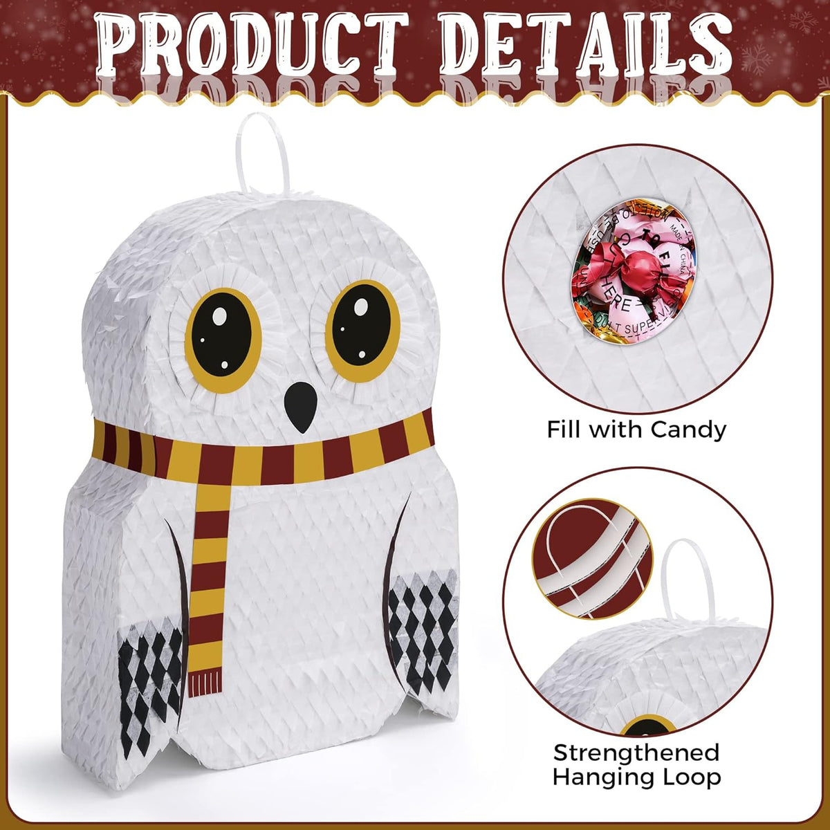 Small Owl Pinata Bundle with a Blindfold (16.5 x 12.5 x 4 Inches), Perfect for Birthday Parties