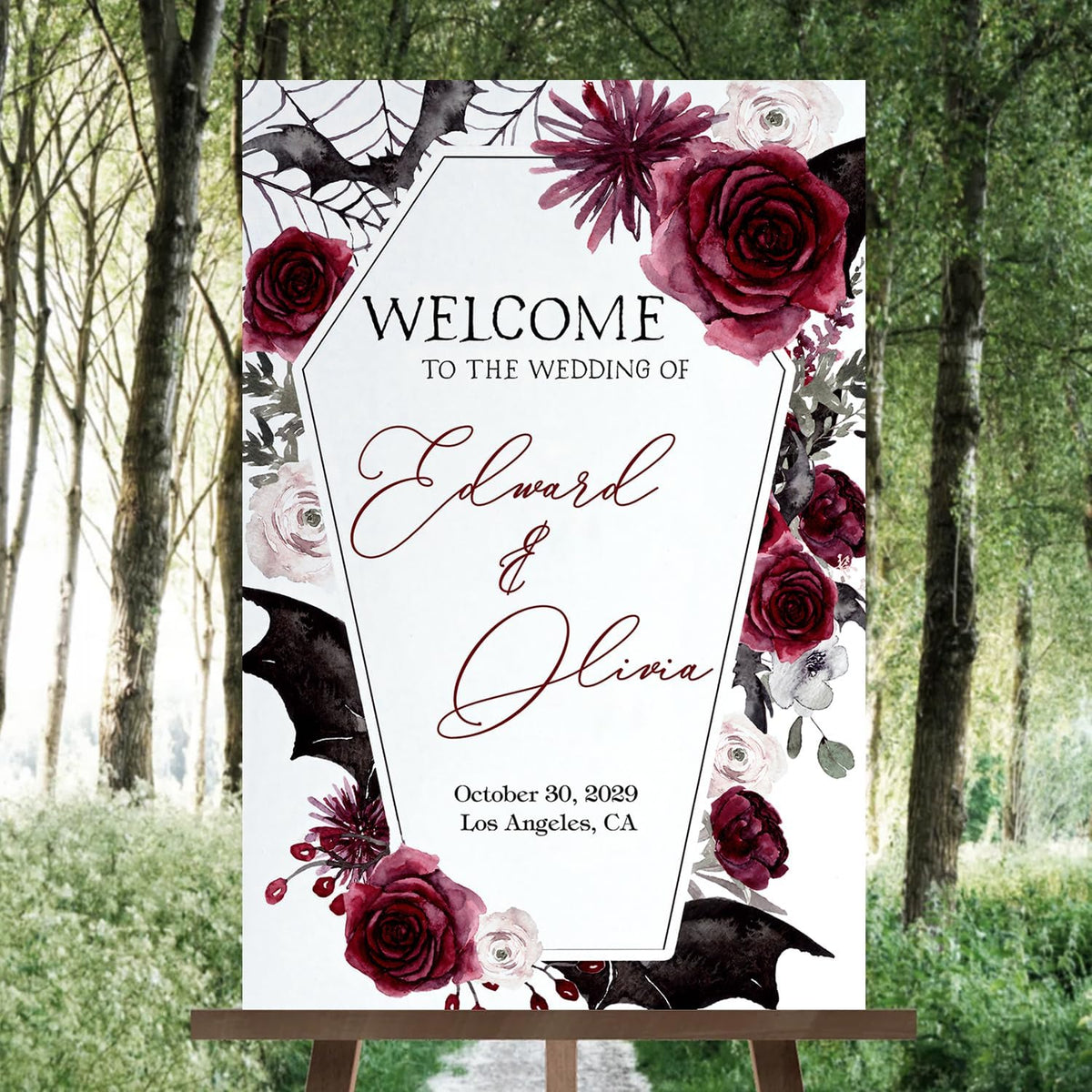 Halloween Wedding Welcome Sign, Wedding Sign, Halloween Wedding Sign, Wedding Decorations, Black