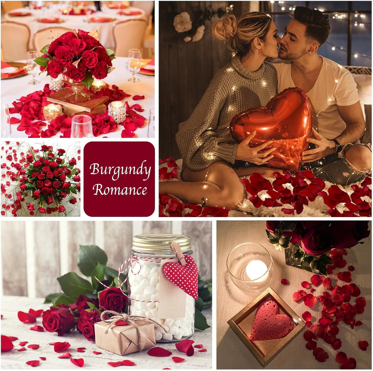 180 PCS Dried Real Red Rose Flower Petals Confetti for Wedding, 1.75oz Preserved Freeze Petals for