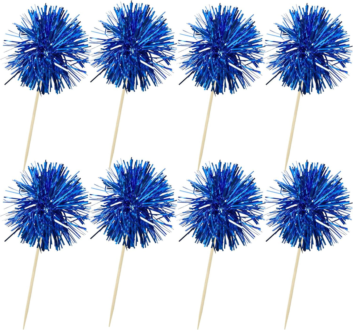 Ephlyn 30Pcs Foil Firework Cupcake Toppers Sparkles Fireworks Sticks Birthday Decorations Sparkle