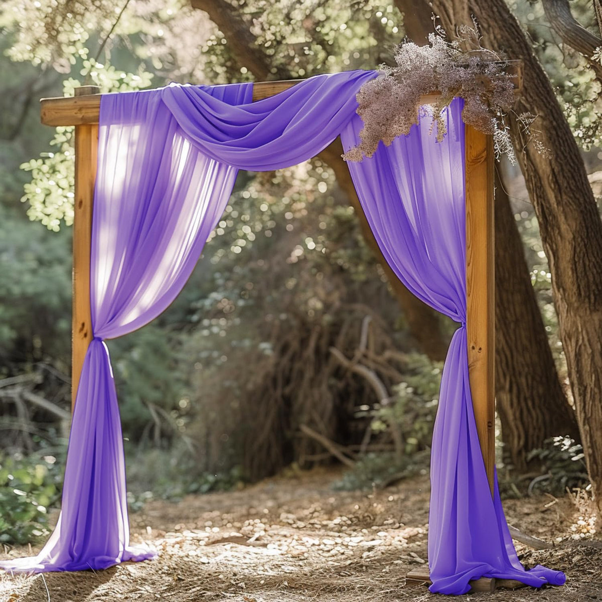 Wokceer Wedding Arch Draping Fabric 6 Panels 28.7" x 20FT Lavender Purple Sheer Fabric Backdrop