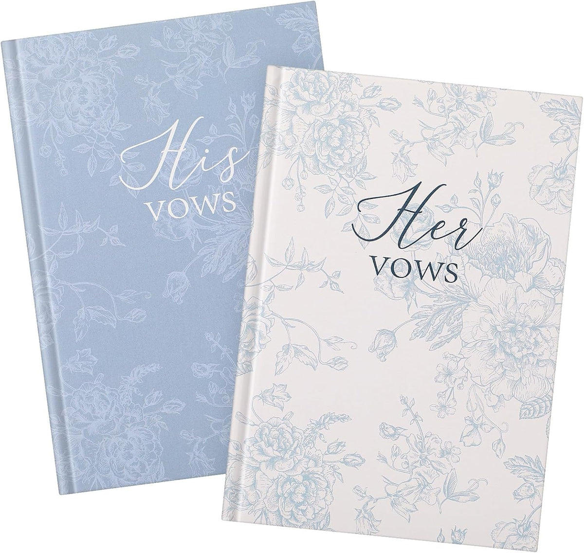 Set of 2 Vow Books His and Hers, Wedding Vow Books (6.06x4.17) Wedding Keepsake Essentials Elegant