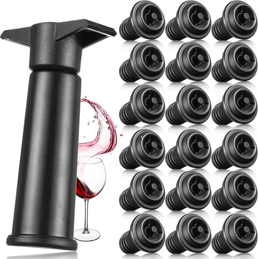18 Pieces Wine Saver Pump with Vacuum Reusable Preserver Practical Wine Keeper Bottle Sealer Keep