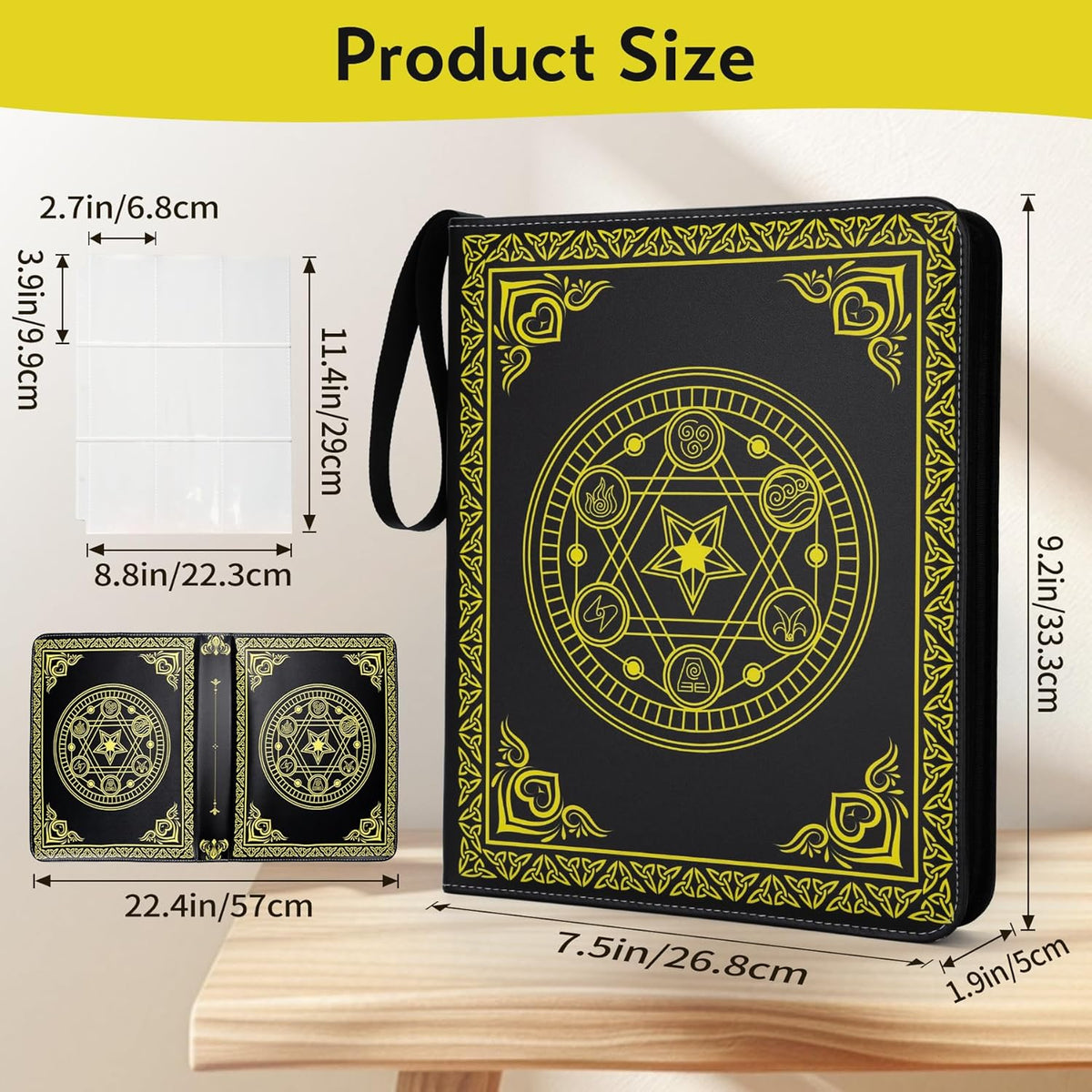 9 Pocket Card Binder for MTG/YGO/PTCG/Game Cards, Holds 900 Cards,Premium Collector Card Album for