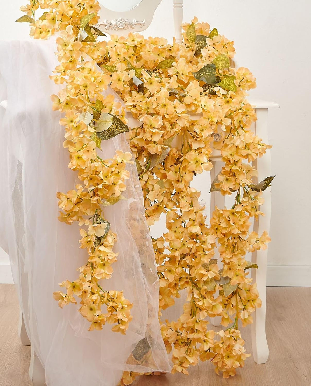 Flower Garland, Artificial Hydrangea Vine Flowers, Hanging Fake Hydrangeas Vine for Room