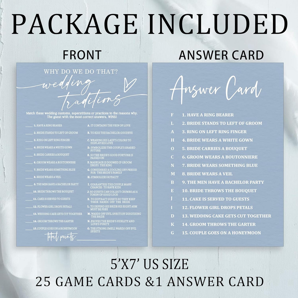 Fun Wedding Games Set - 25 Bridal Shower Games Cards, Engaging Bridal Party Entertainment for