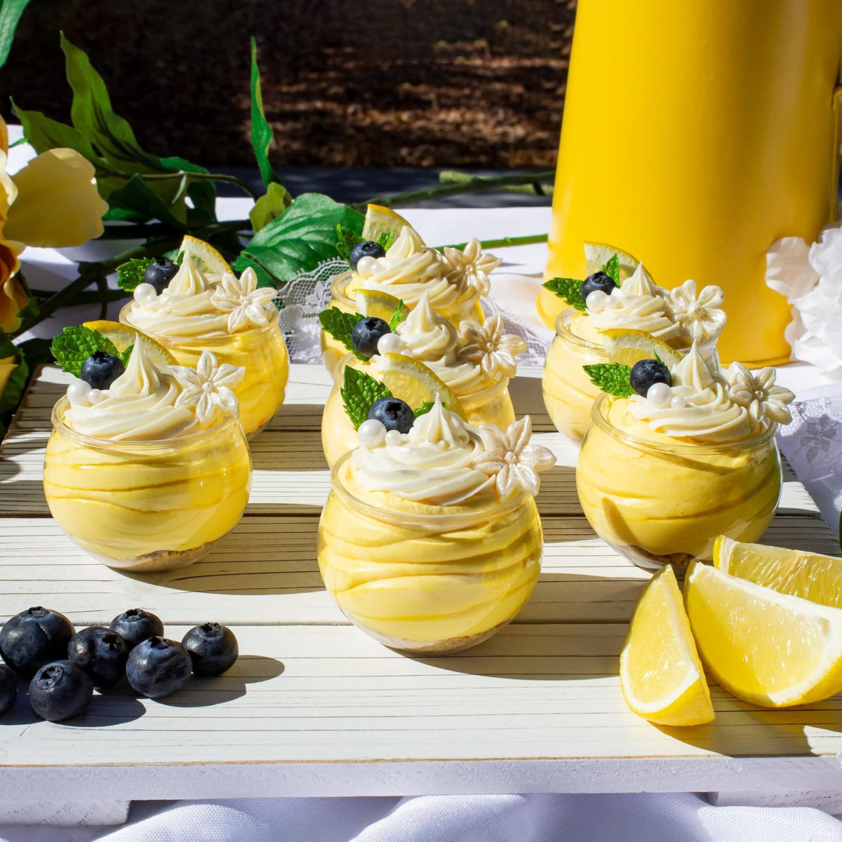 48 Pack 3 oz. Sphere Mini Dessert Cups With Spoons Parfait Professional-Grade Recyclable Clear
