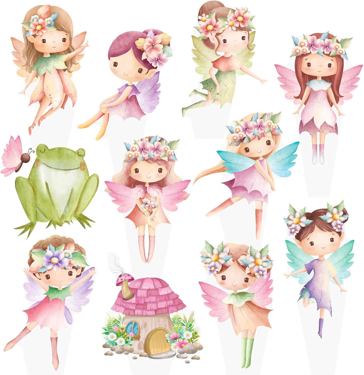 umoni Fairy Cupcake Toppers 48Pcs Fairy First Birthday Party Decorations Fairy Garden Party Cupcake