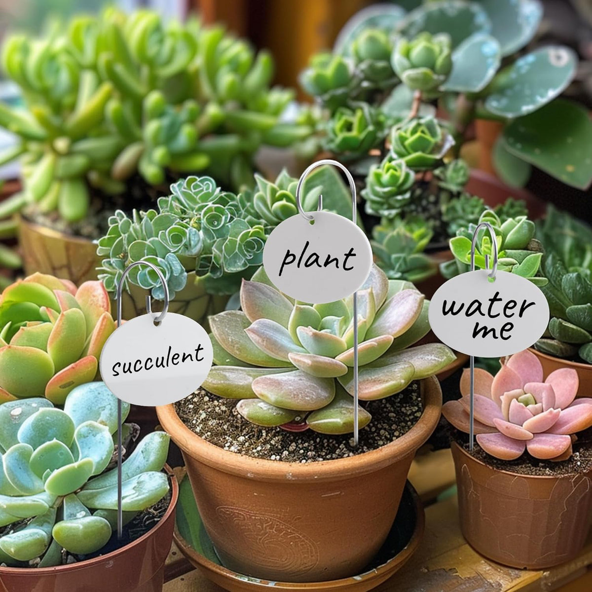 Temlum Plant Labels with Marker Pen, 25 Pcs Plant Garden Markers Garden Label Stakes Plant Sign