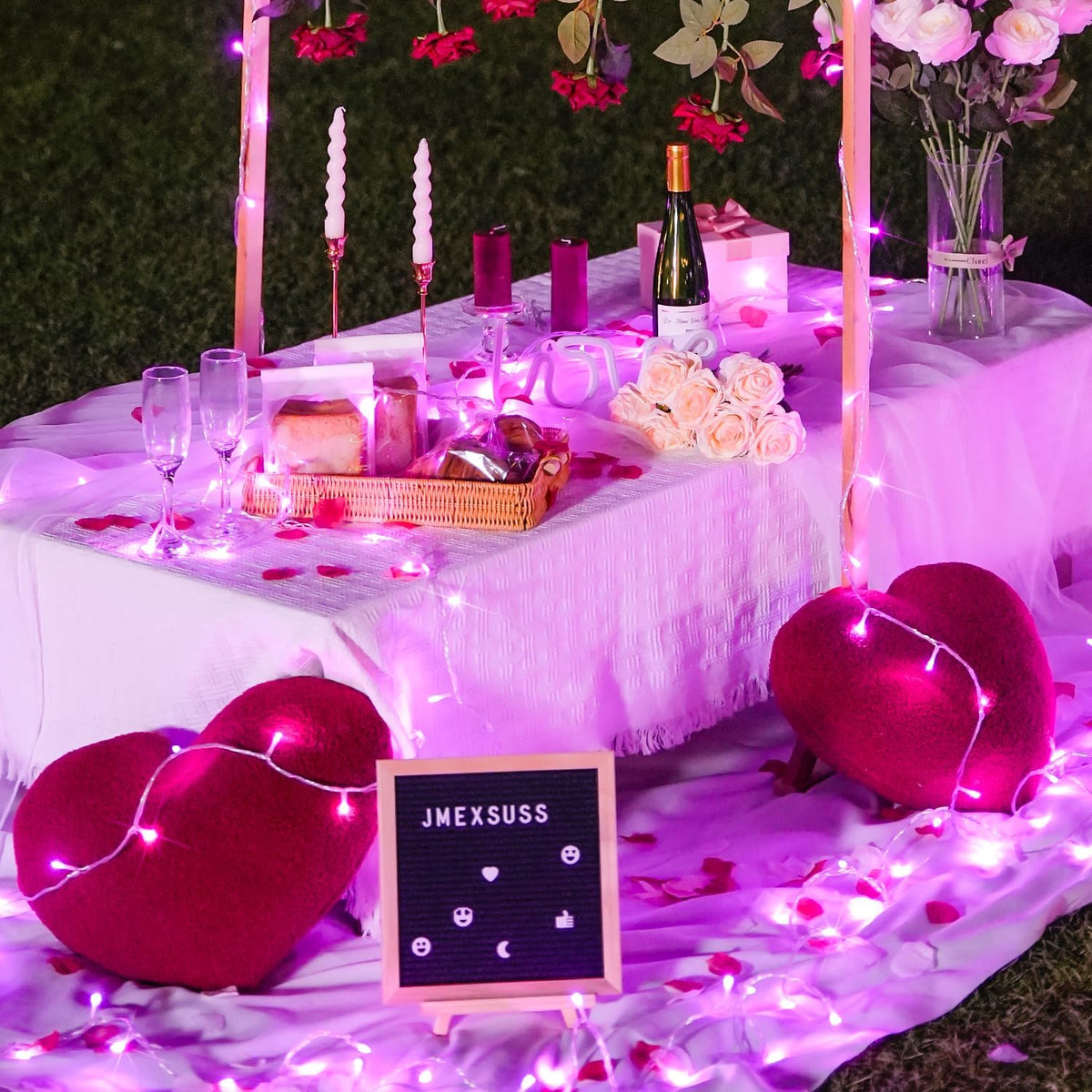 JMEXSUSS 500 LED Pink Room Lights, 8 Modes 163ft Waterproof Pink Christmas Lights Outdoor Plug in