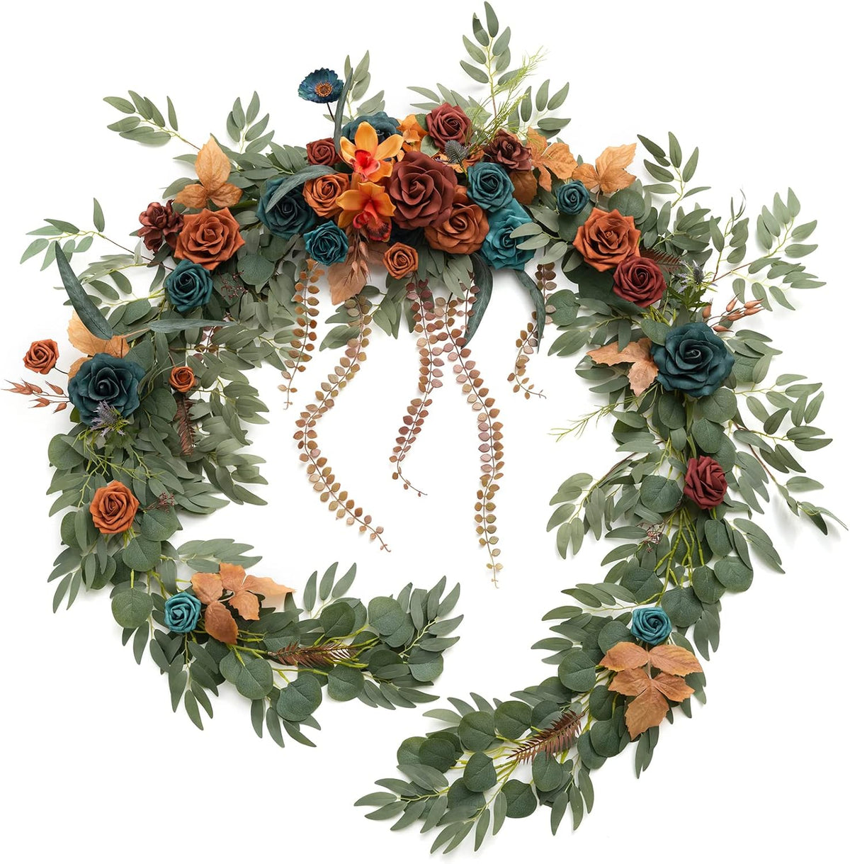 Ling's Moment 9FT Flower Garland for Backdrop Decoration - Fall Wedding Arch Flowers, Eucalyptus &