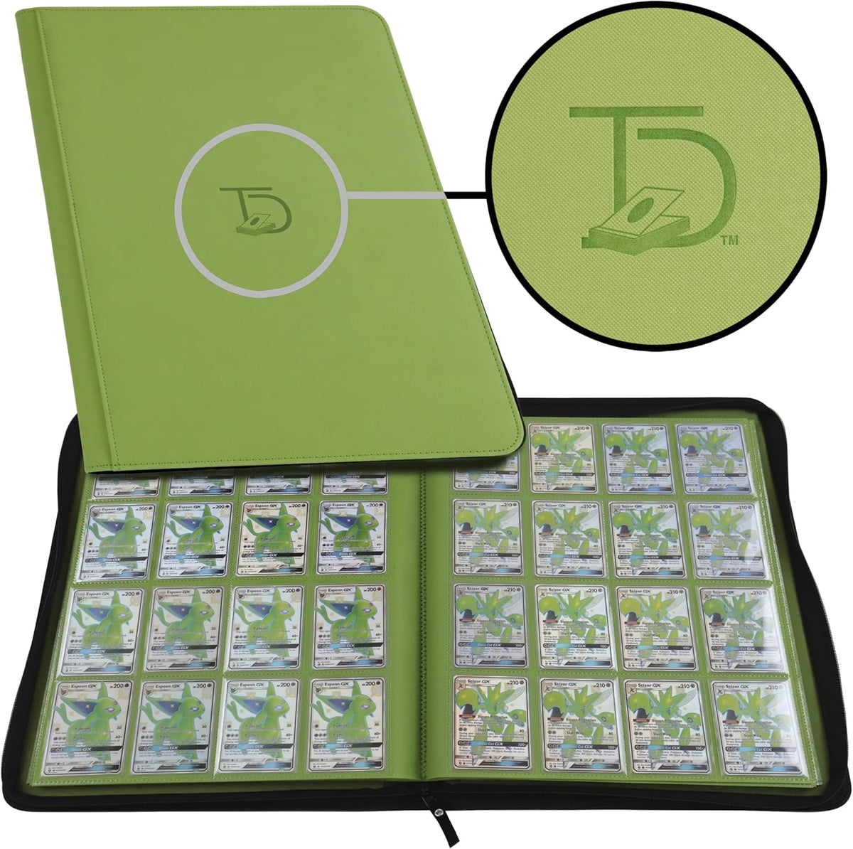 TopDeck 1000 Card Binder - TCG Portfolio - 16 Pocket Card Binder - Ringless Binder Compatible with
