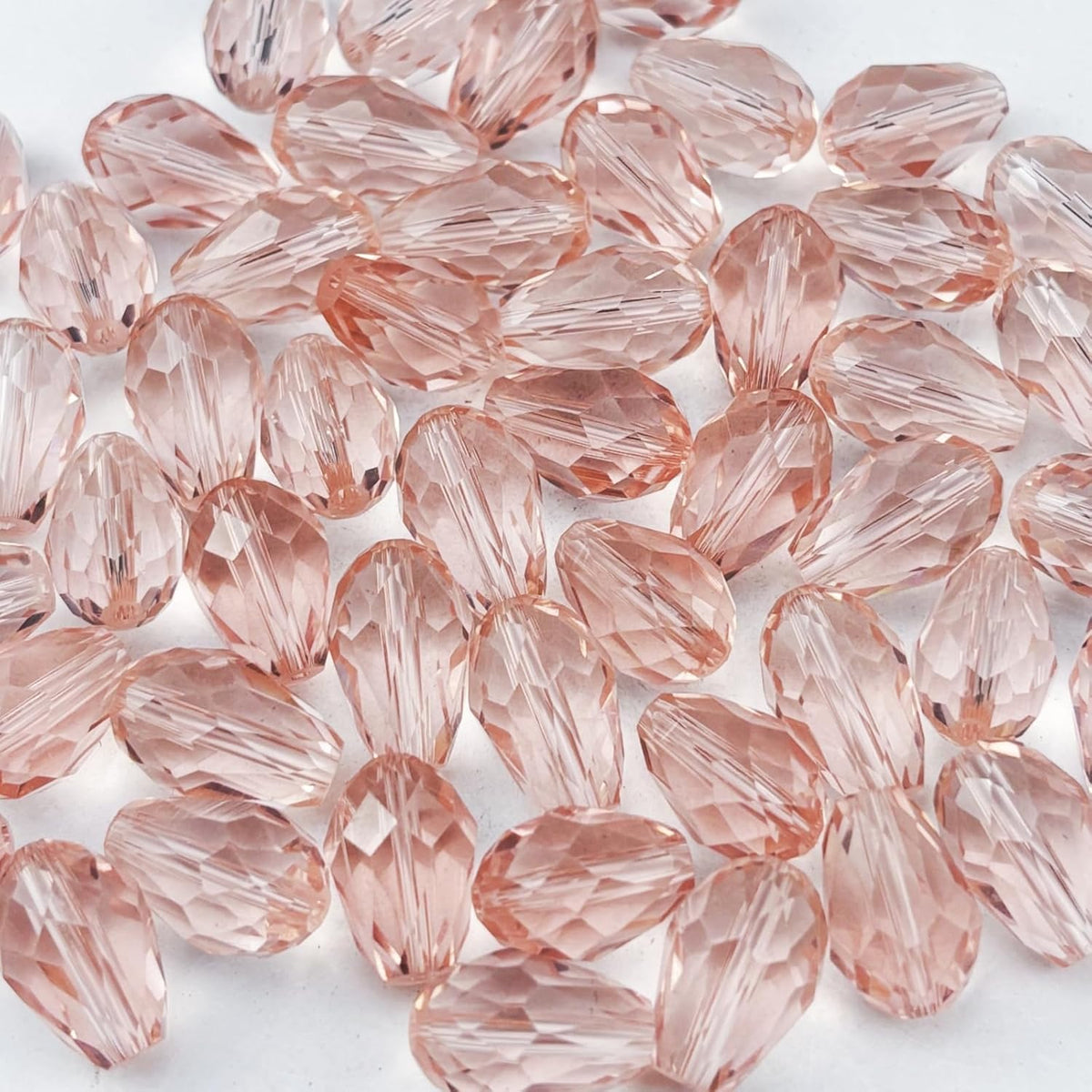150pcs 4x6mm Teardrop Crystal Glass Beads for Jewelry Making, Faceted Vertical Hole Teardrop Glass
