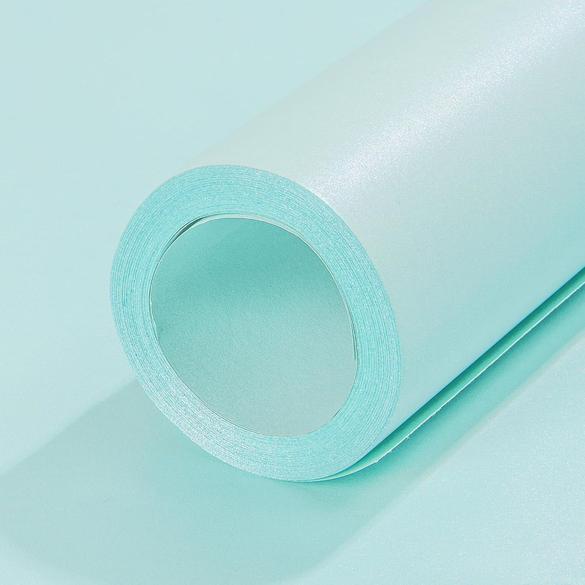 Matte Wrapping Paper Roll - Solid Color Pearly 17.3Inches X 39.4Feet Light Blue Shimmer Gift