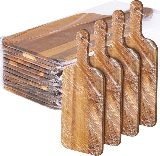 Patelai 12 Packs Wooden Cutting Board Set with Handles Large Kitchen Serving Plain Chopping Board