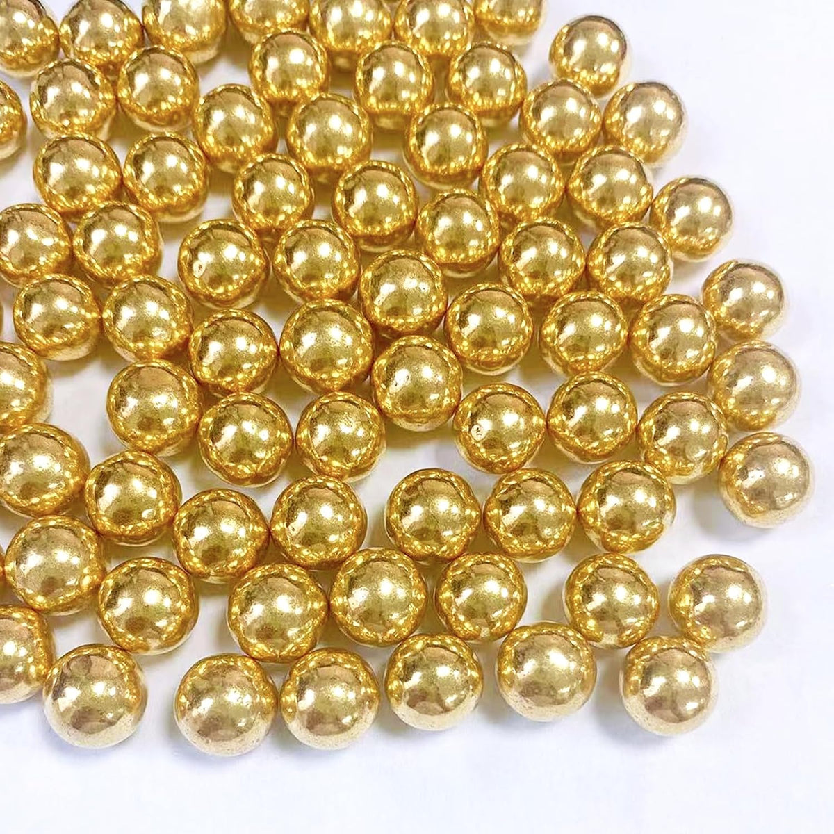 Sentovac 10mm Gold Pearl Sprinkles Large Edible Cake Decorating Sugar Candy Cookie Cake Cupcake