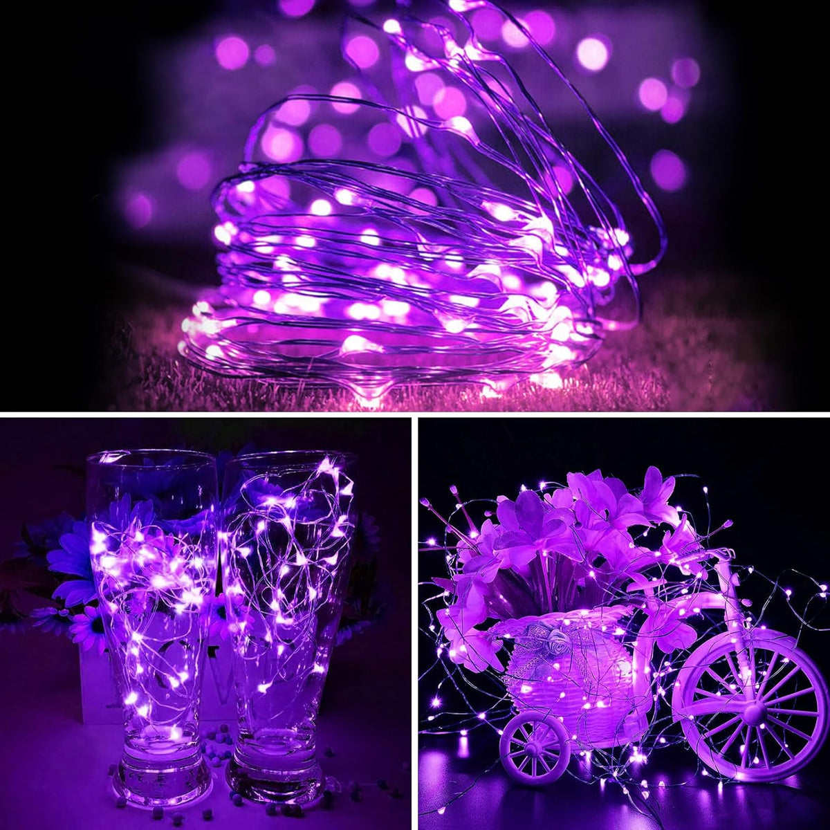ZGWJ 12 Pack Fairy Lights Battery Operated, 7ft 20 Mini LED Fairy String Lights Silver Wire 3 Modes