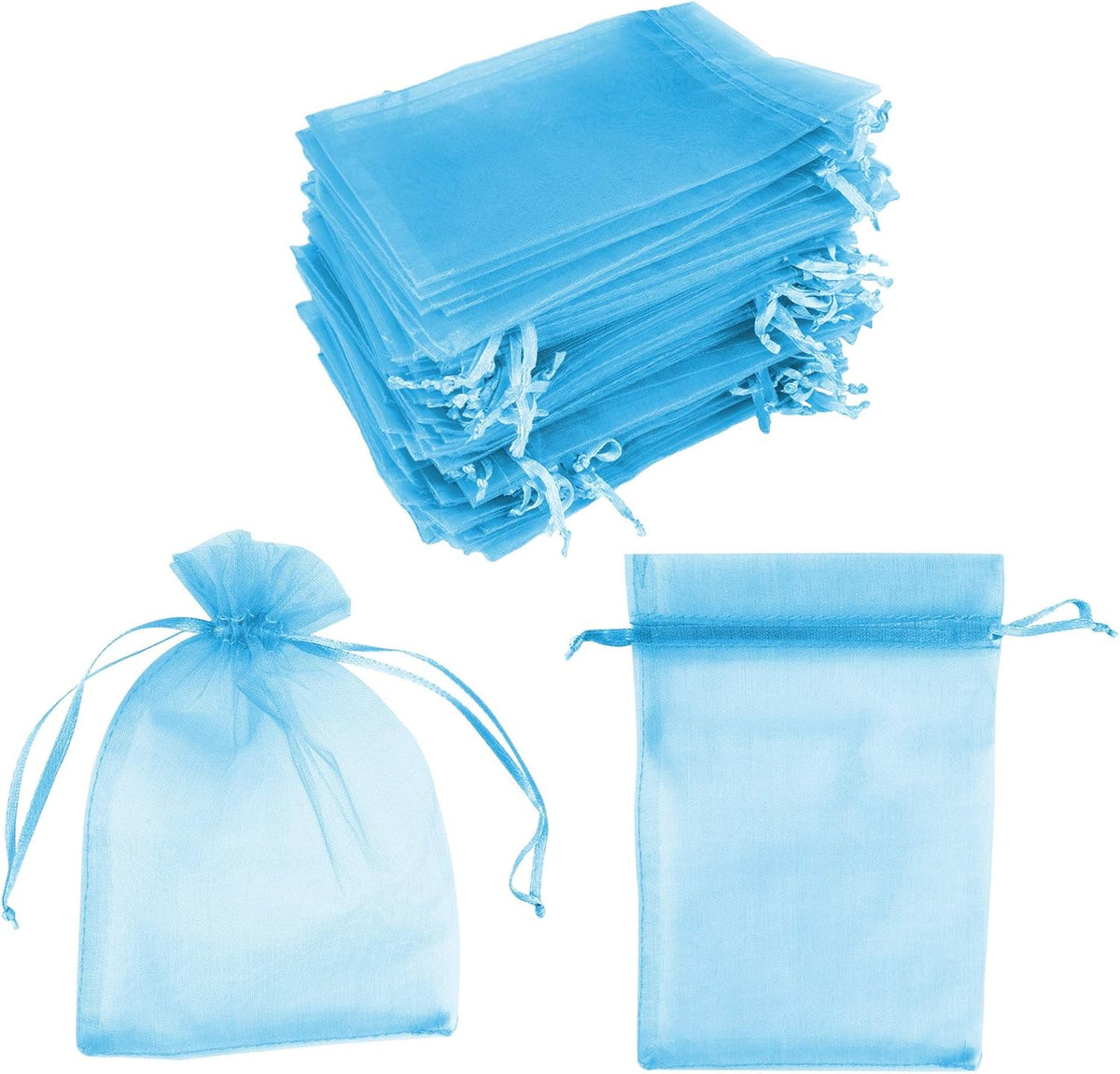 Super Z Outlet 100 Pack 5x7 Inch Mini Sheer Drawstring Organza Transparent Bags Jewelry Sack