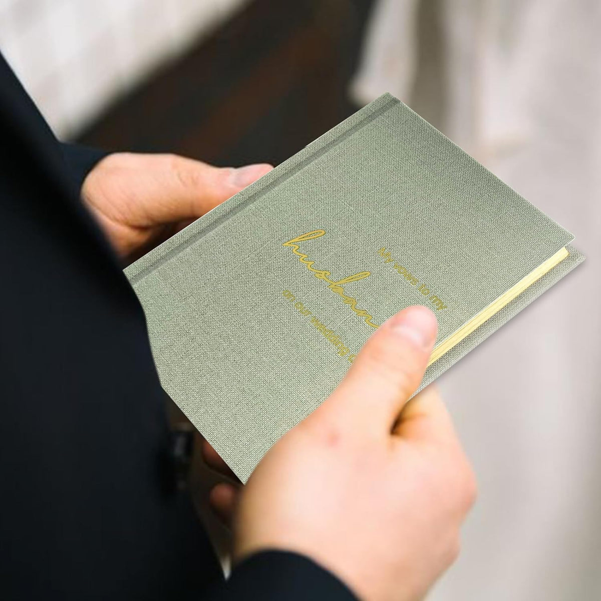 WeddingGiftsWedding Vow Books His and Hers Set of 2 Canvas Linen Wedding Vow Books Husband and Wife