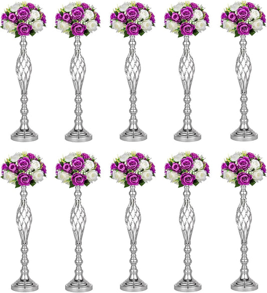 Twist Candleholder Stands & Metal Centerpieces for Reception Tables - Wedding Flower Arrangement