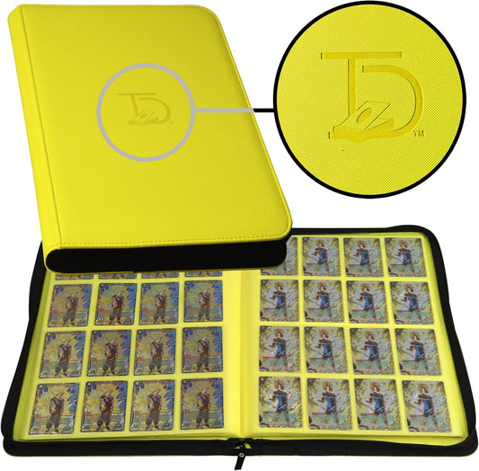 TopDeck TCG Binder - Yellow, 16 Pocket Side Loading Card Binder, Compatible with Pokemon, Yu-Gi-Oh