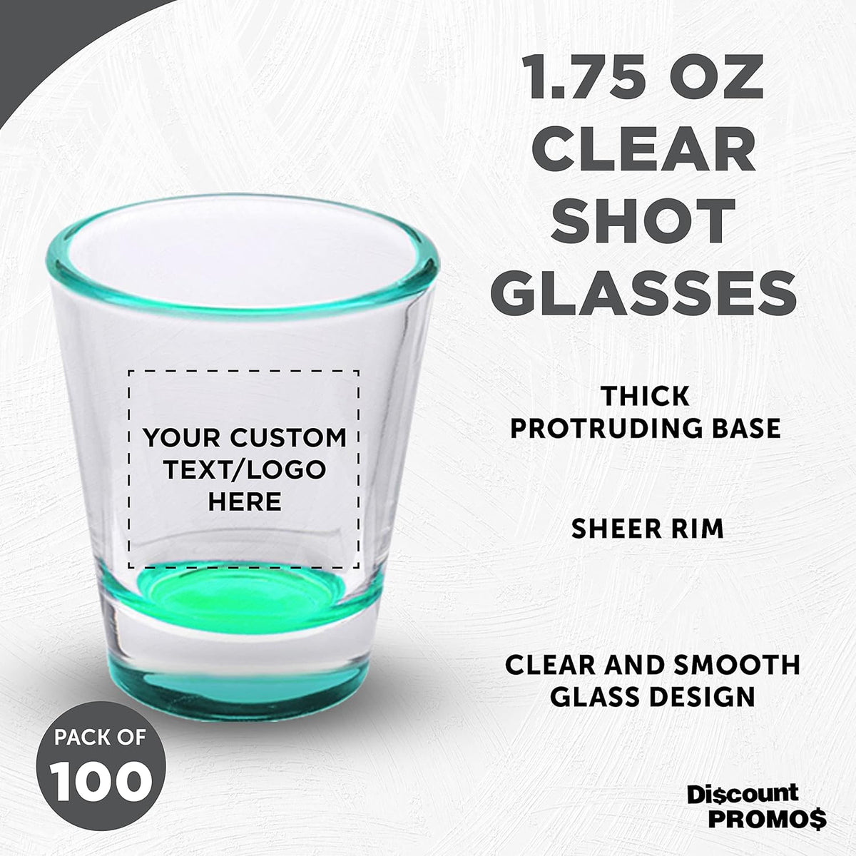 Custom Shot Glasses 1.75 oz. Set of 100, Personalized Bulk Pack - Great for Wedding Favors