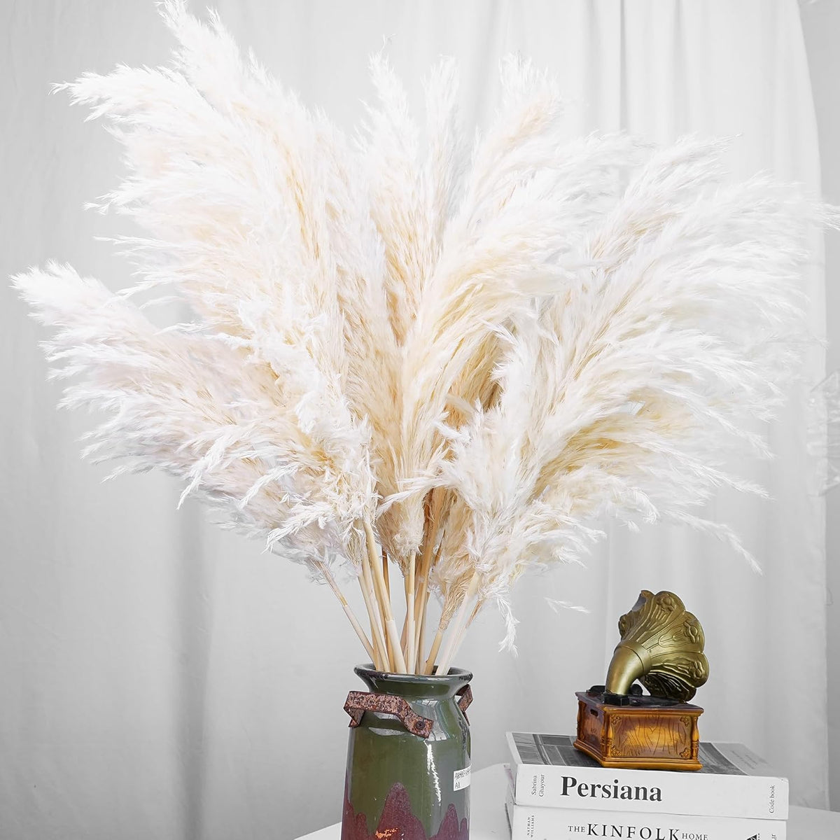 20 PCS Dried Flower, 30-inch Tall Nature Pampas Grass Bouquet Decor - Boho Flowers and Feathers for