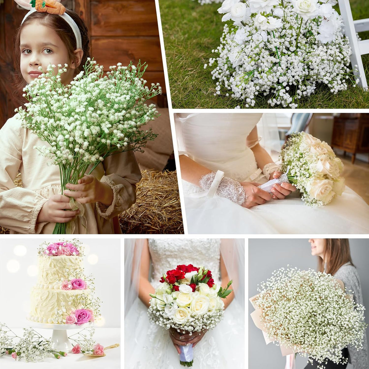 Babys Breath Artificial Flowers, Real Touch Babys Breath Flowers Artificial Bulk for Wedding Decor