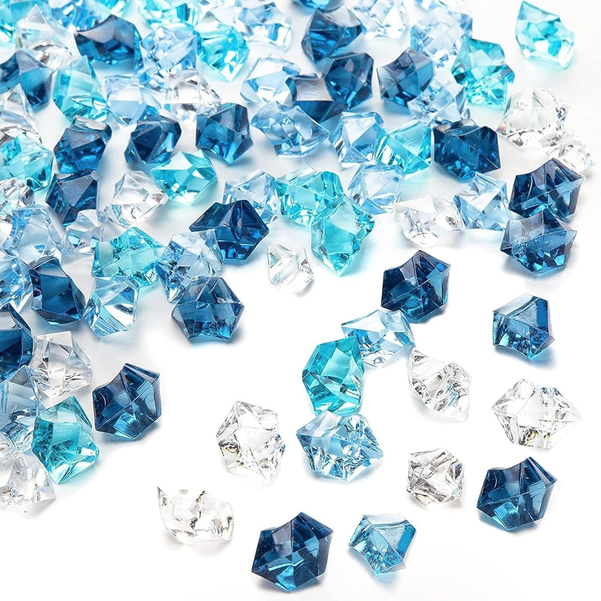 DomeStar 500PCS Fake Ice, Assorted Acrylic Glass Beads,Vase Fillers Fish Tank Decor Table Scatter