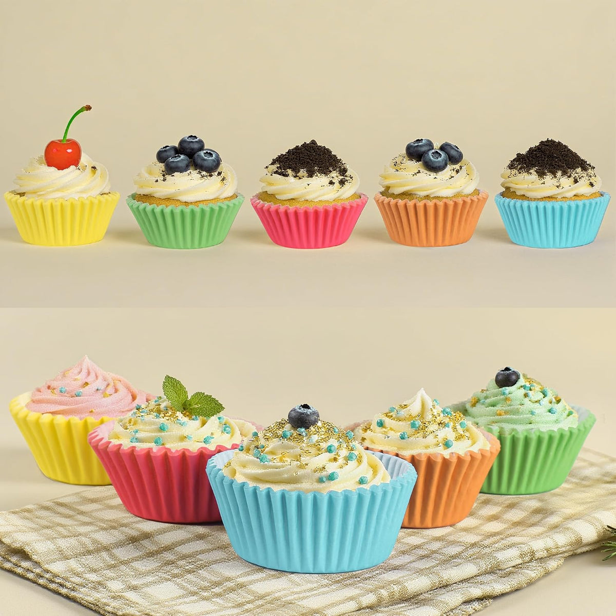 1.4 inch 1000-Count Mini Cupcake Liners Bright Colorful Muffin Baking Cups, Odorless,Baking Paper