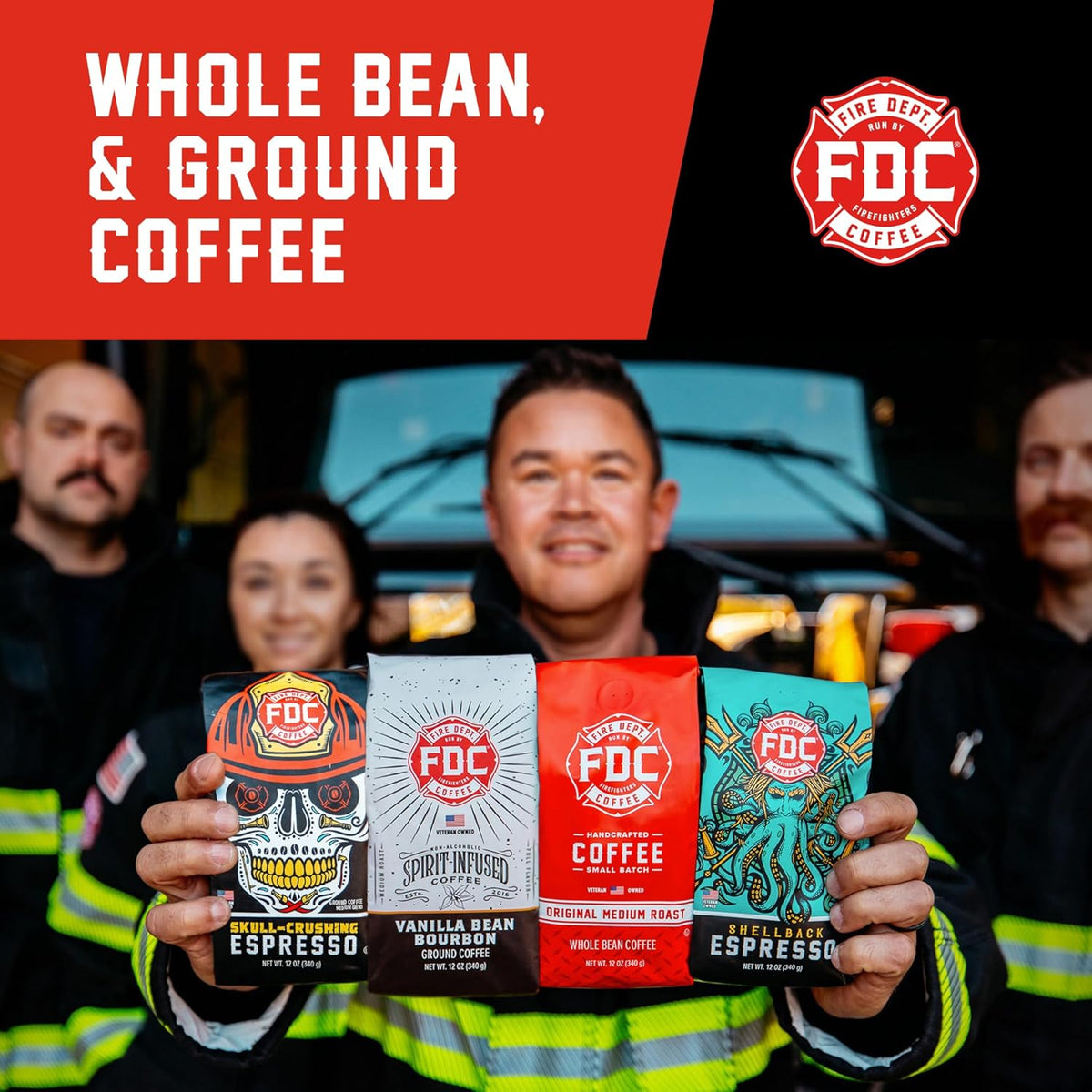 Fire Department Coffee - Gives Back to Firefighters - Irish Whiskey Infused Coffee Beans - Medium