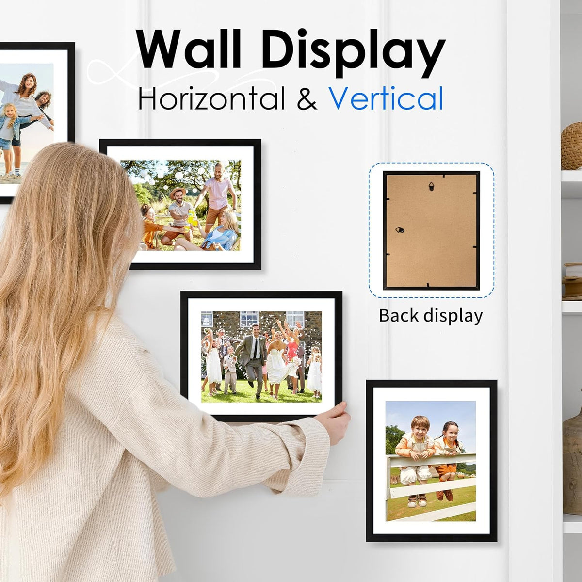 FIXSMITH 8.5x11 Picture Frame Set of 2, Photo Frame with HD Plexiglass, Display Pictures 6x8 with