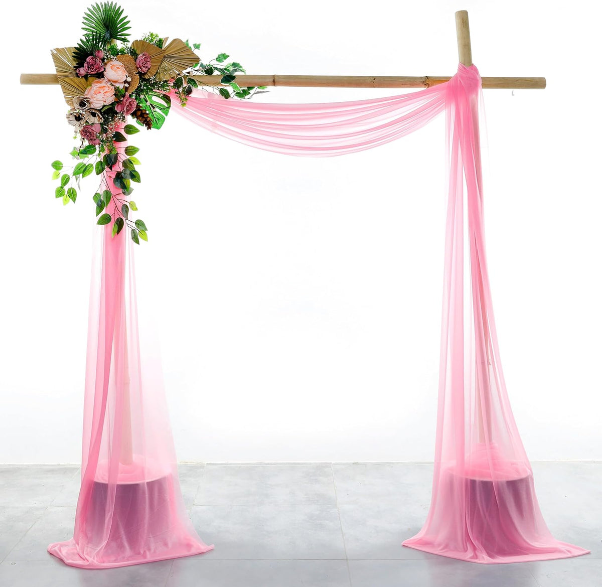 VDS Pack of 1 Panel (30 Inch X 20 Feet) Wedding Arch Draping Fabric Sheer Chiffon Fabric Drapery