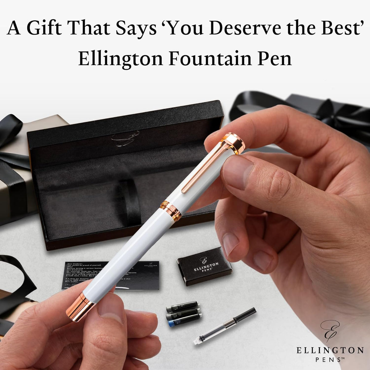 Ellington Pens Luxury Fountain Pen Set- Fountain Pens for Writing - Smooth Medium Nib - Includes