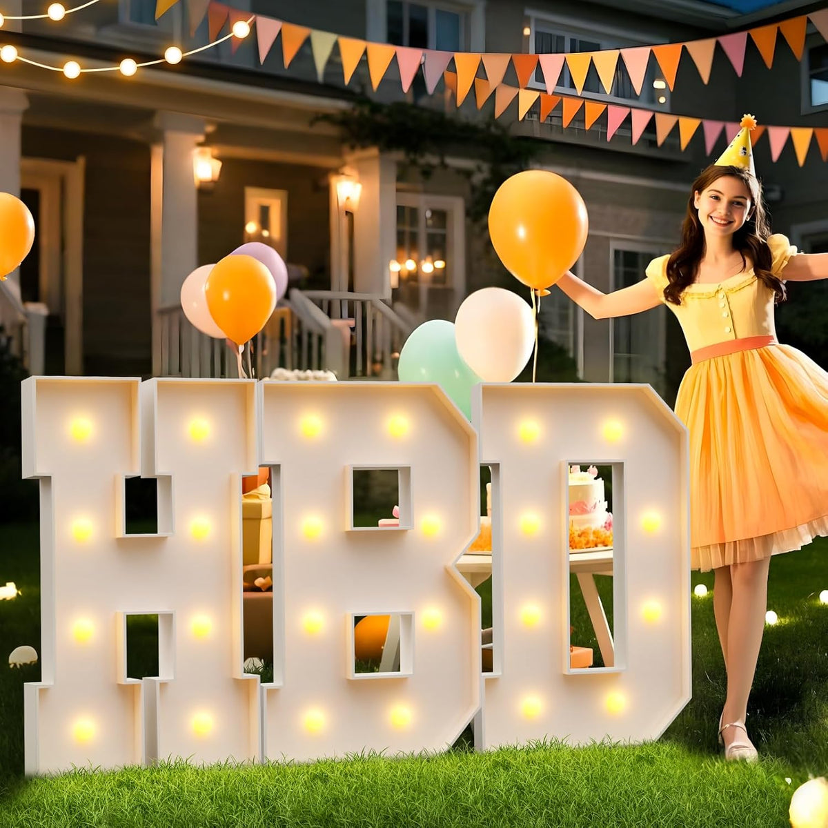 imprsv 3FT Block Marquee Letters, Light Up Letters for Birthday, Baby Shower, Wedding & Engagement