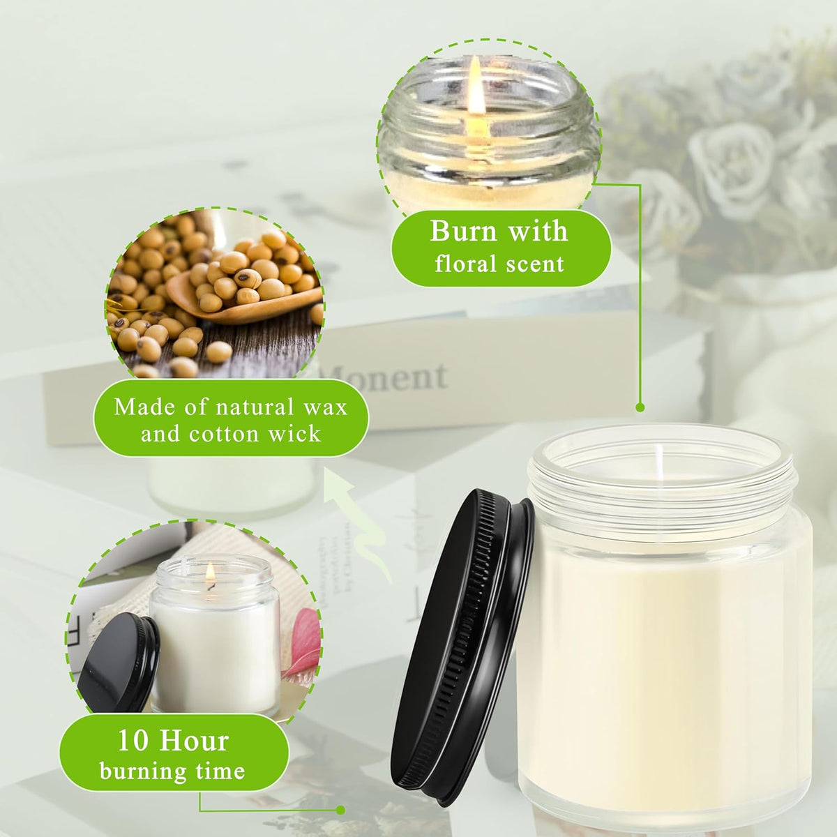 ACITHGL 36 Pcs 4oz Mini Mason Jar Candles Small Scented Candles Bulk Aromatherapy Ideal Souvenir