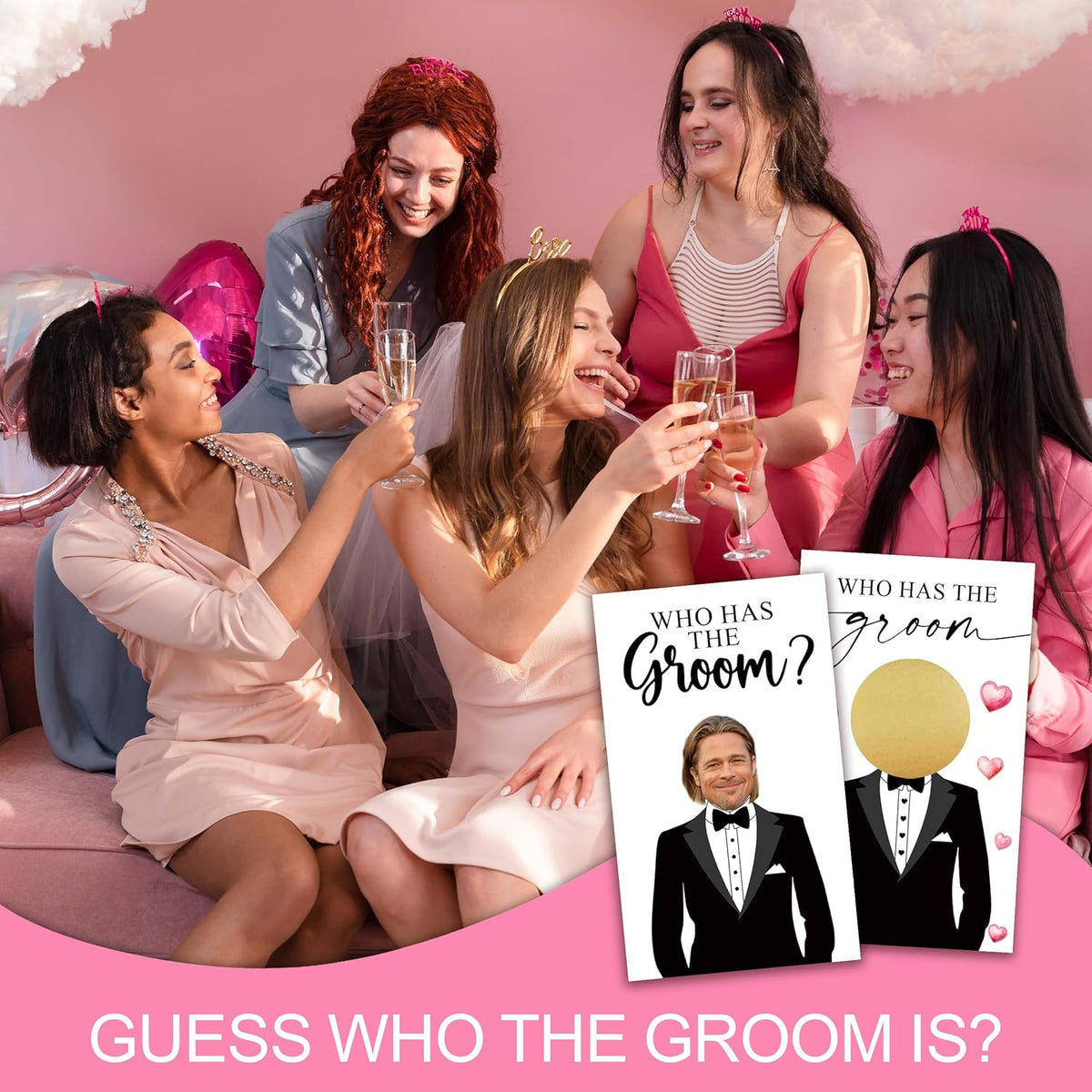 Who Has The Groom Birdal Shower Scratch Off Games, 41Pcs Cute Wedding Shower Scratch Off Games
