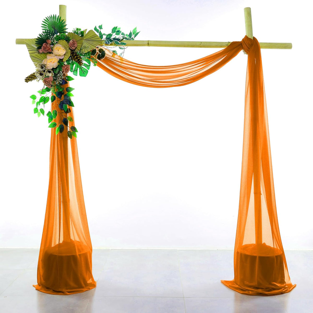 VDS Pack of 1 Panel (30 Inch X 40 Feet) Wedding Arch Draping Fabric Sheer Chiffon Fabric Drapery