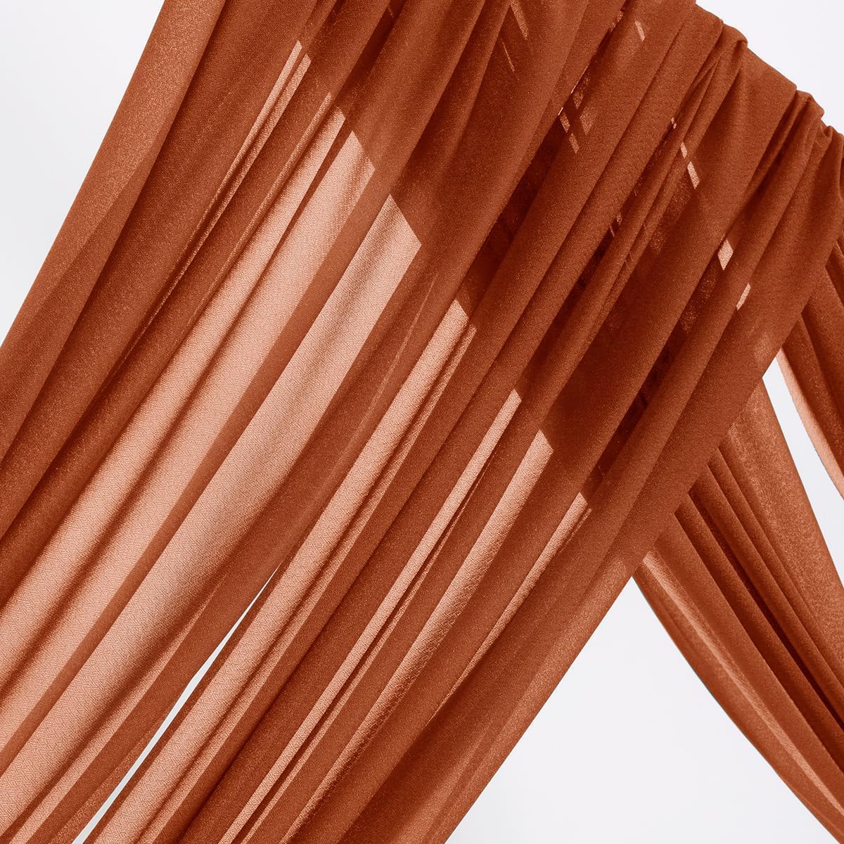 MLMW Fall Wedding Arch Draping Fabric 2 Panels 29" x 20Ft Burnt Orange Terracotta Sheer Wedding