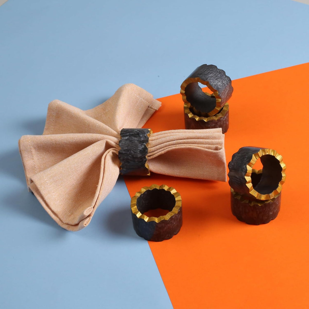 Epoxy Resin Napkin Holders for Cloth Napkins - 6 Pcs Elegant Napkin Holders for Dining Table Decor