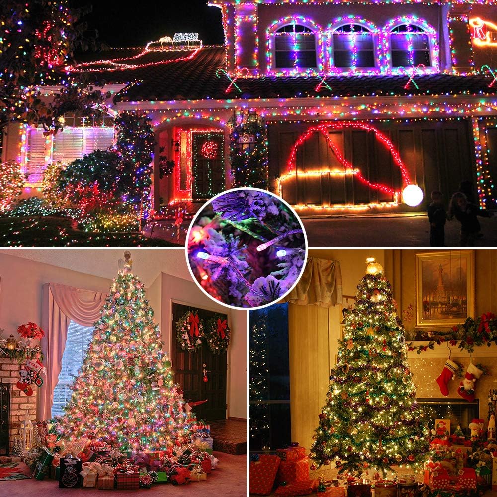 BrizLabs Christmas Lights, 180ft 500 LED Color Changing String Lights, 11 Modes Warm White &